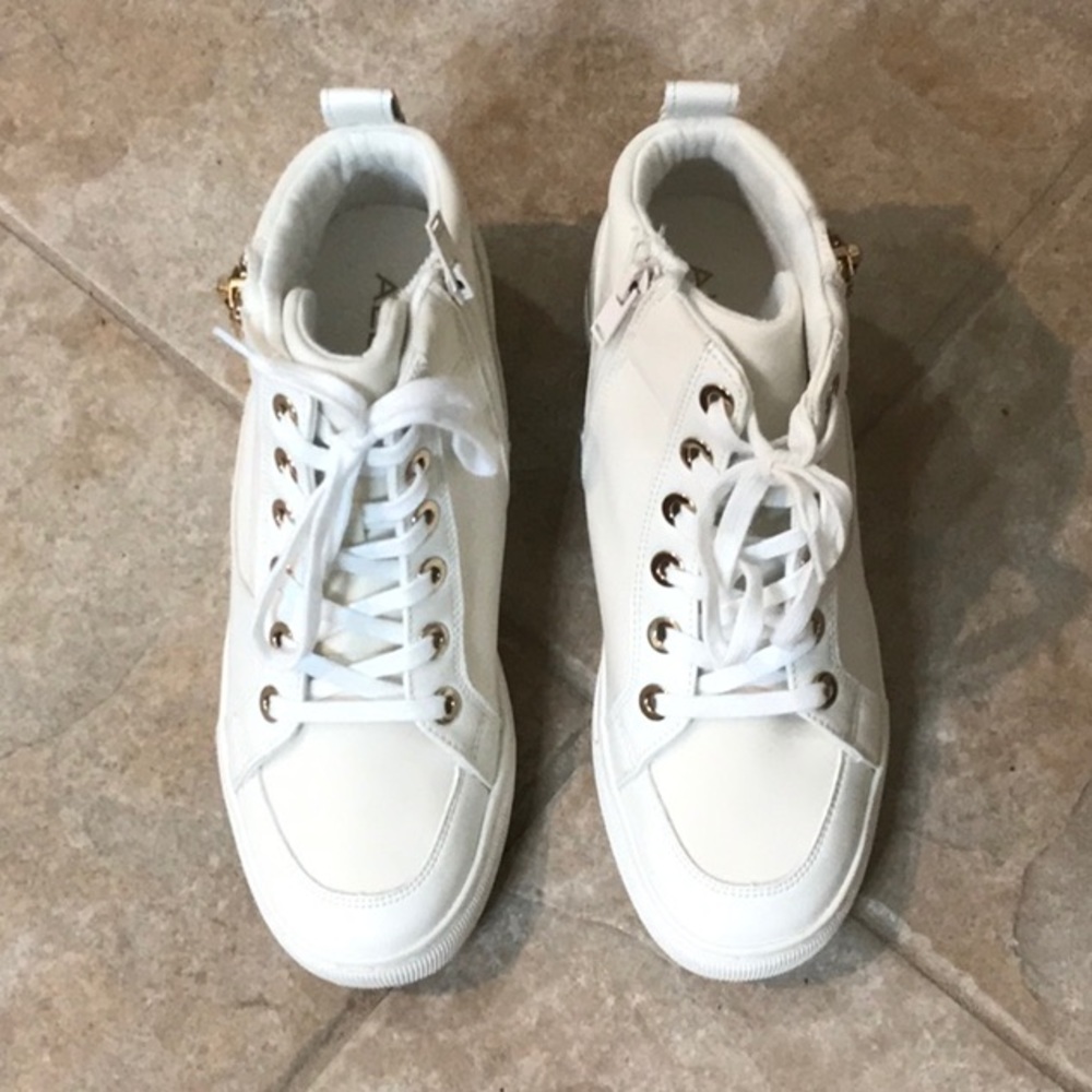 Women’s White Aldo sneakers in box